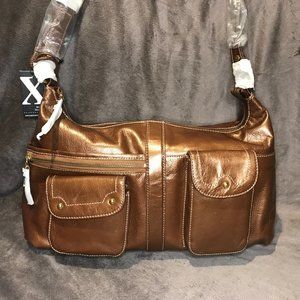 MAXX New York Signature Brown Shoulder Bag